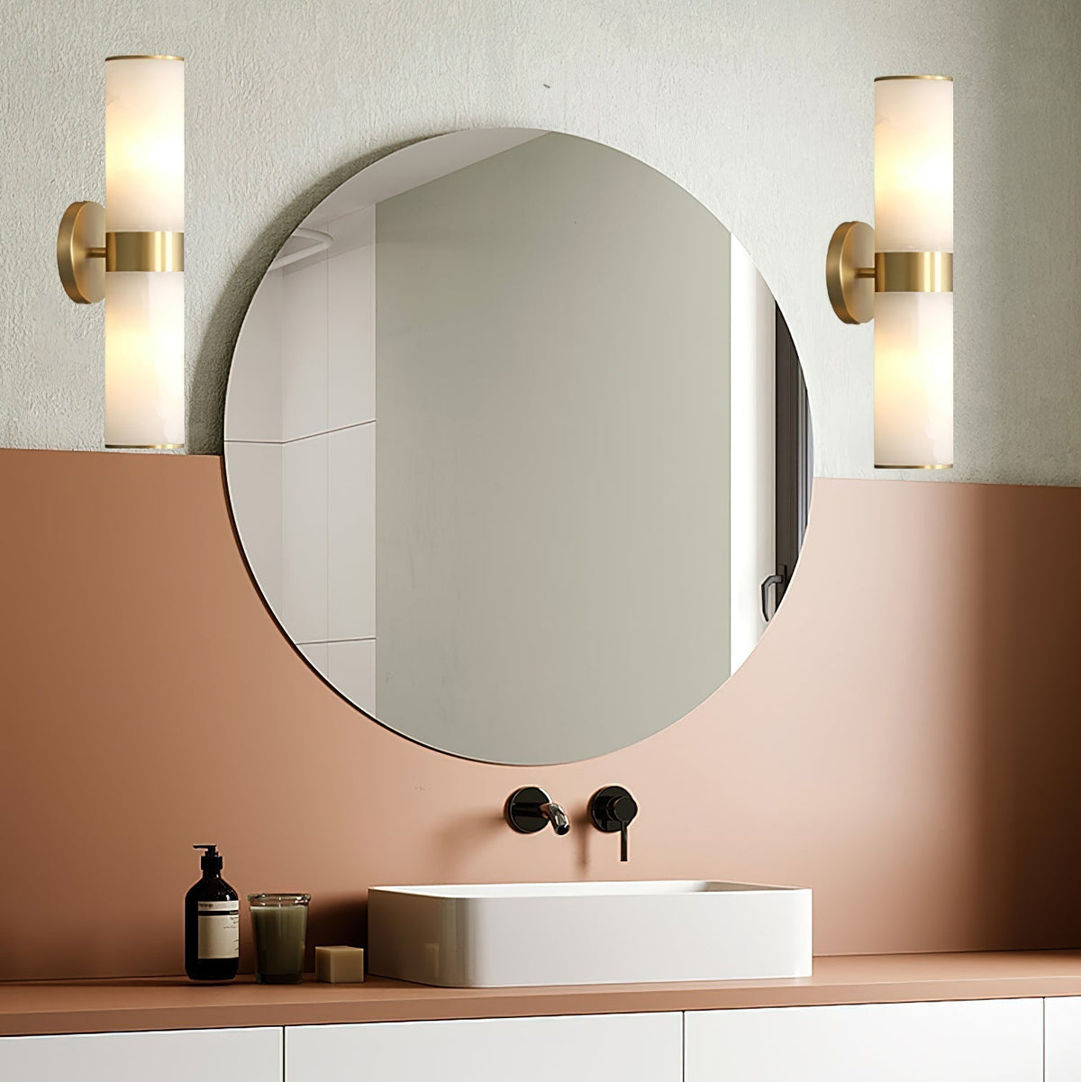 Sway Modern Minimalist Vanity Alabaster Sconce Wall Lamp