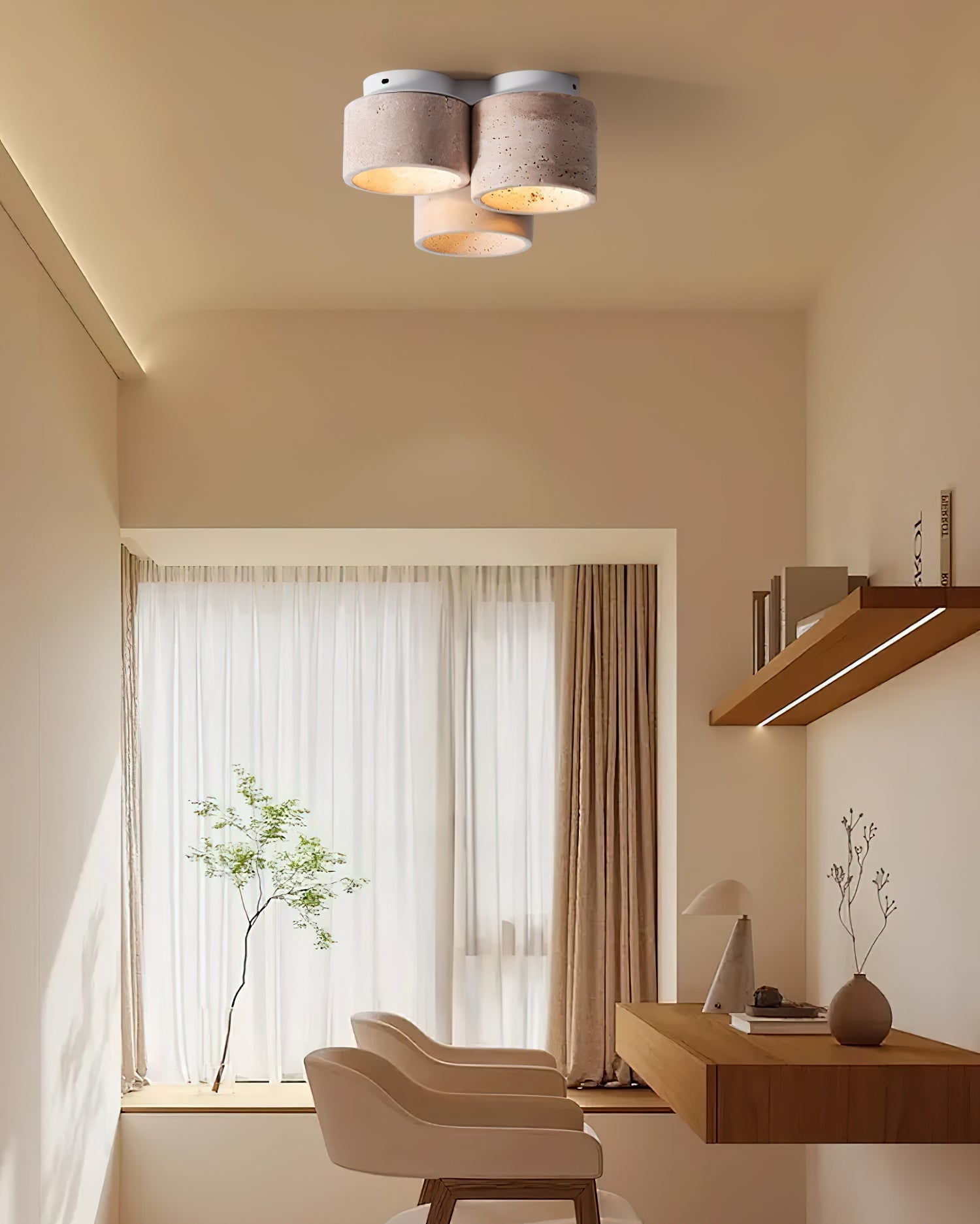 Ritta  Ceiling Light 3 head Travertine