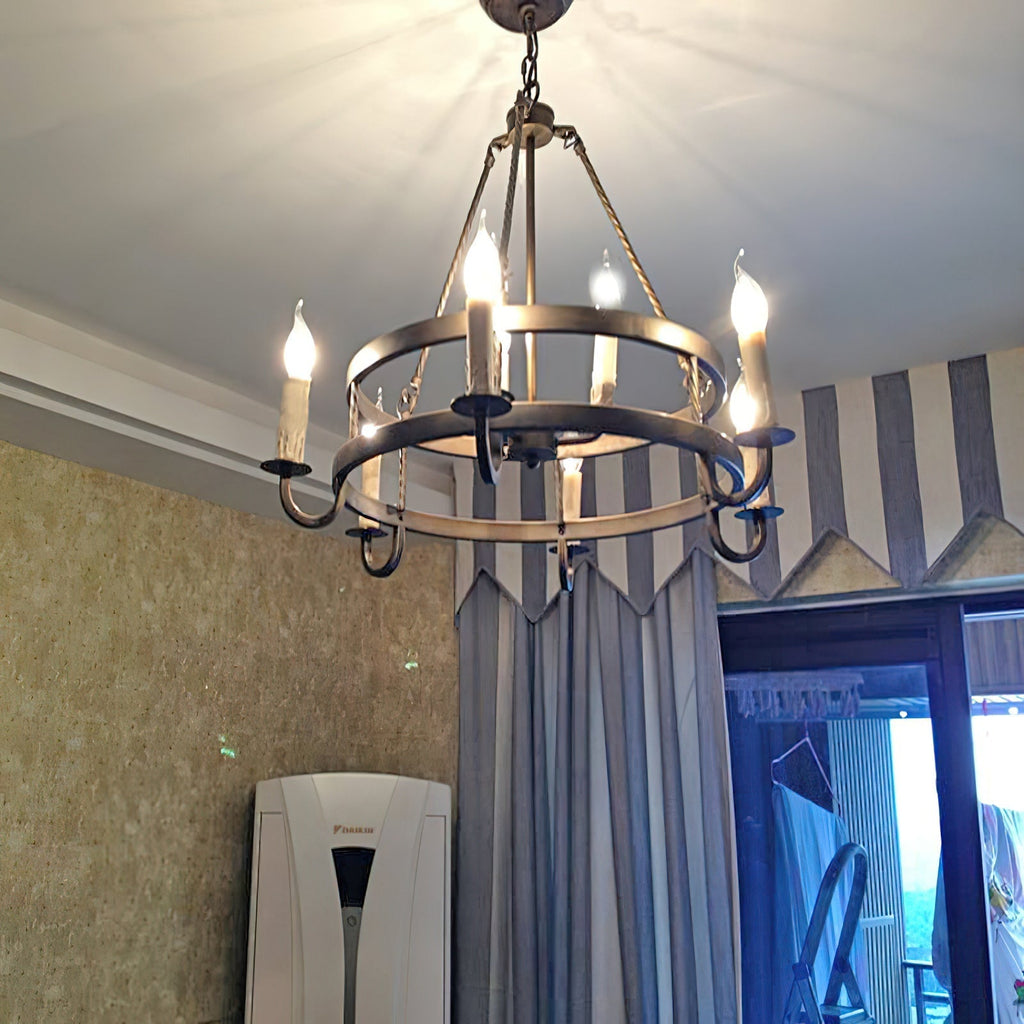 Woven Classic Wagon Wheel Plastic Chandelier