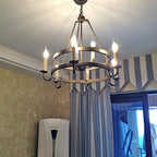 Woven Classic Wagon Wheel Plastic Chandelier