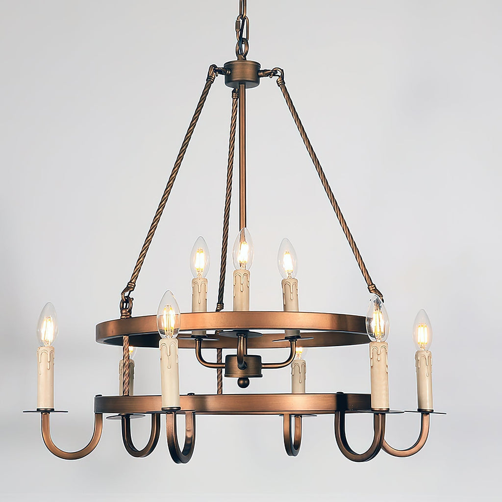 Woven Classic Wagon Wheel Plastic Chandelier