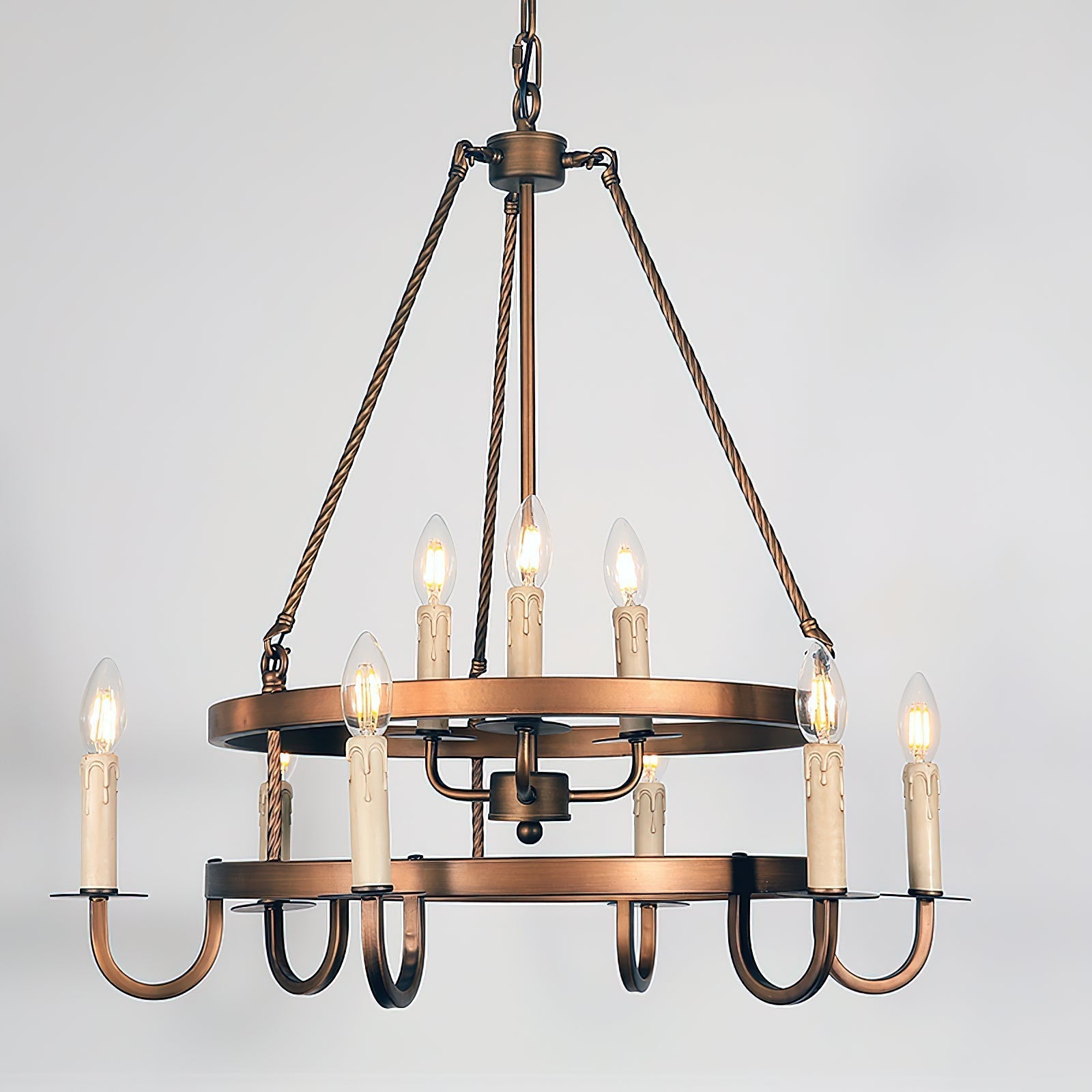 Woven Classic Wagon Wheel Plastic Chandelier