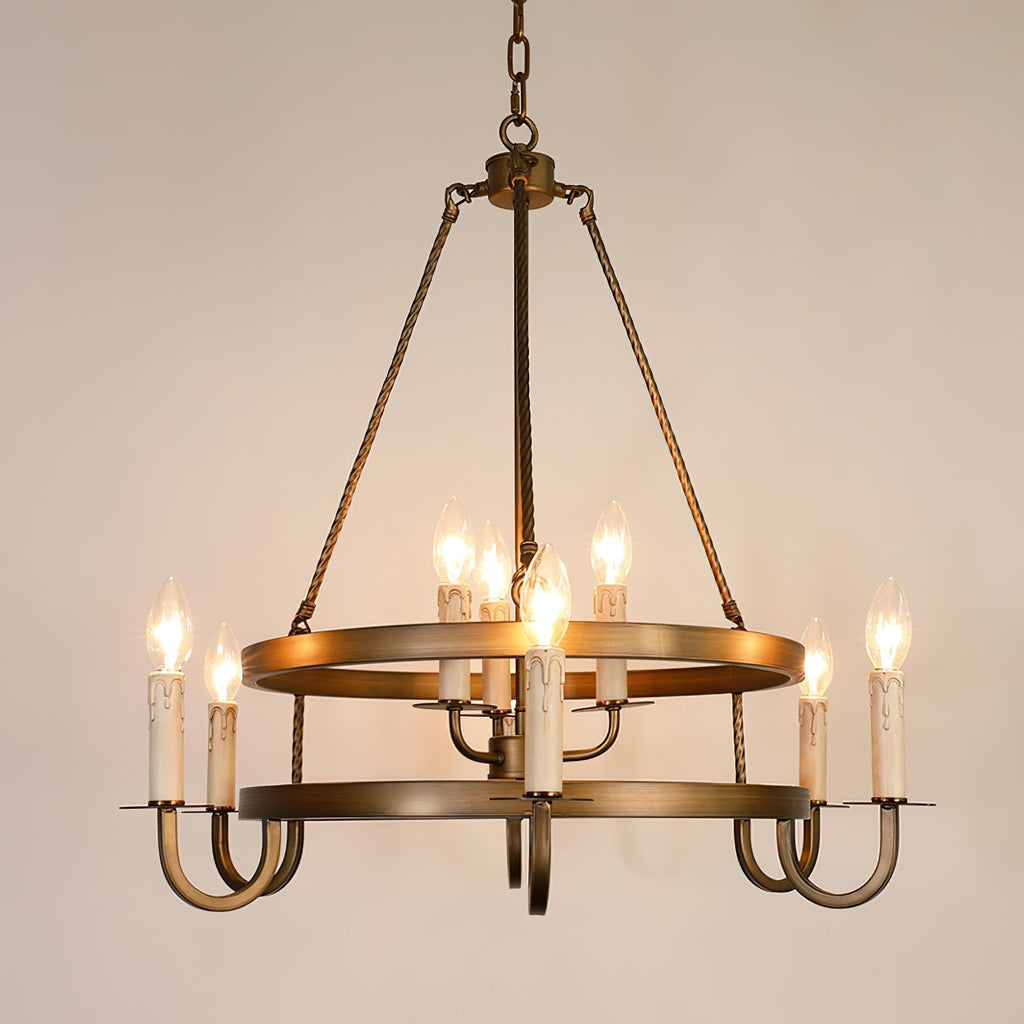 Woven Classic Wagon Wheel Plastic Chandelier