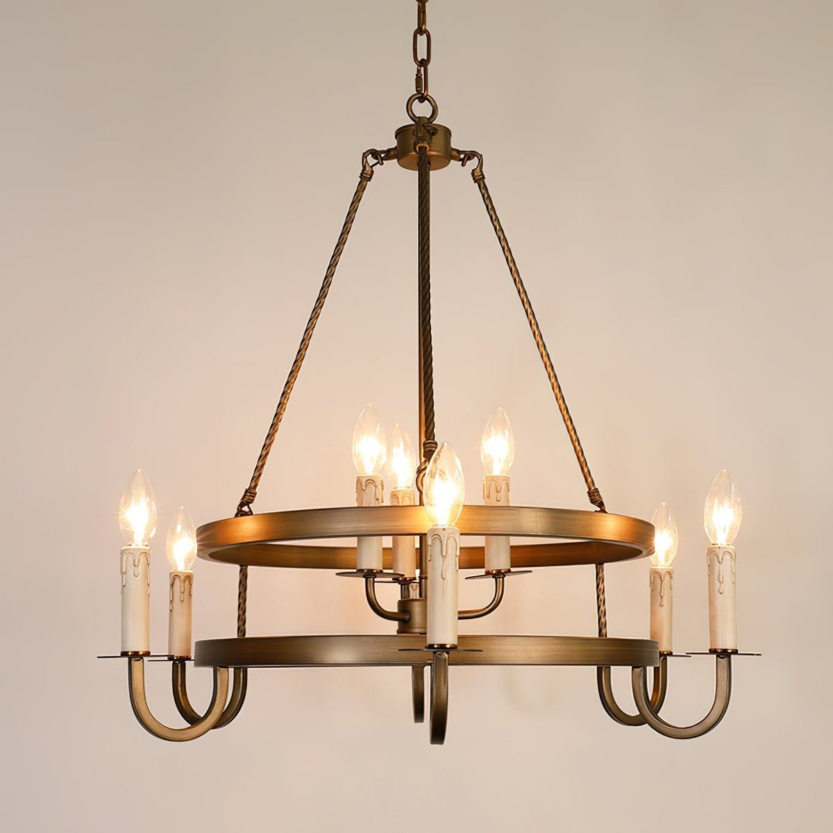 Woven Classic Wagon Wheel Plastic Chandelier