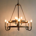 Woven Classic Wagon Wheel Plastic Chandelier