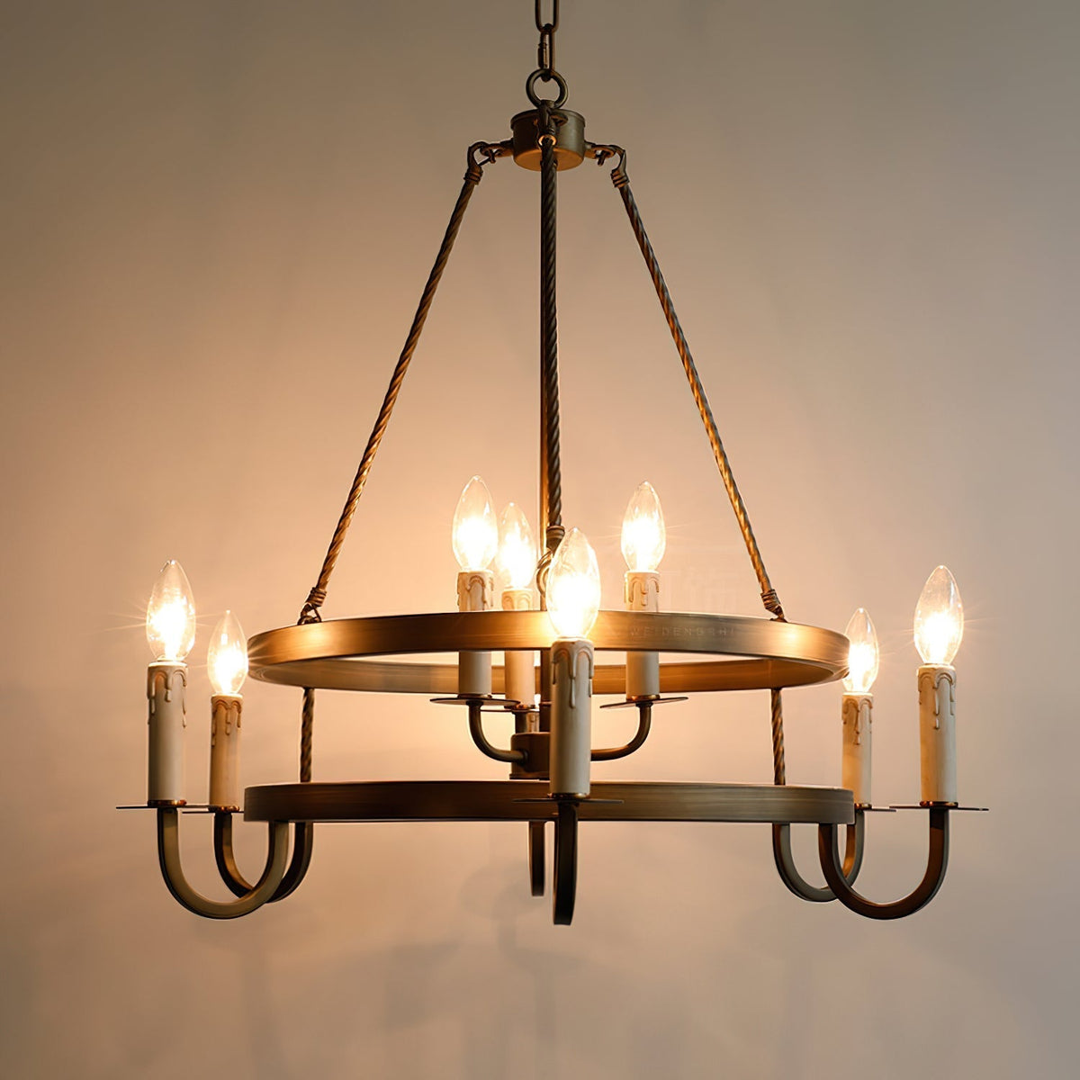 Woven Classic Wagon Wheel Plastic Chandelier
