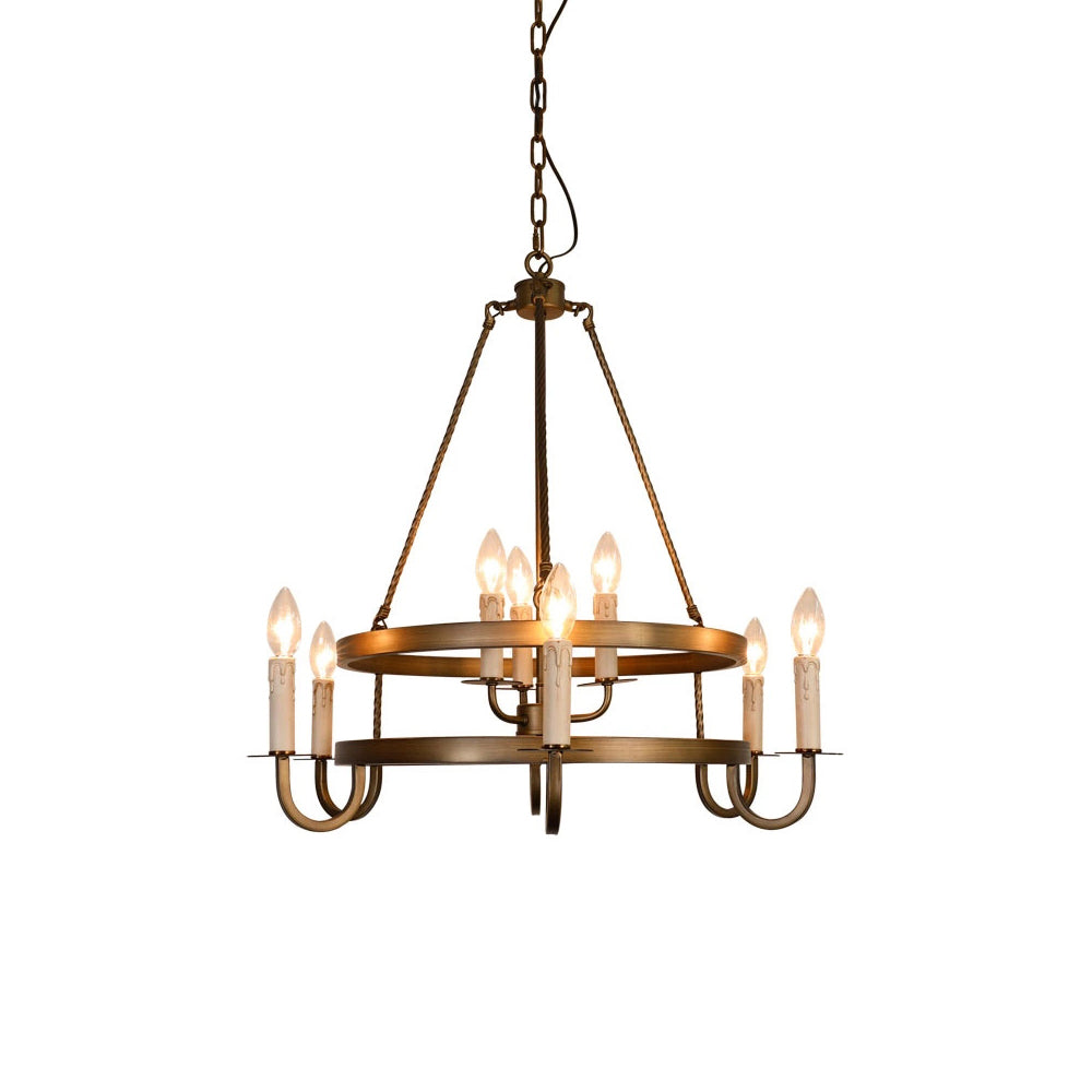 Woven Classic Wagon Wheel Plastic Chandelier