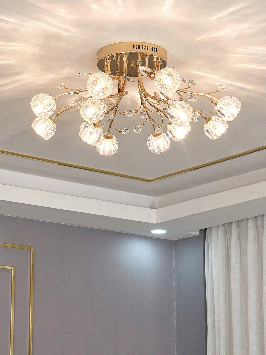 Aballs Postmodern Luxury Flower Crystal Ceiling Light