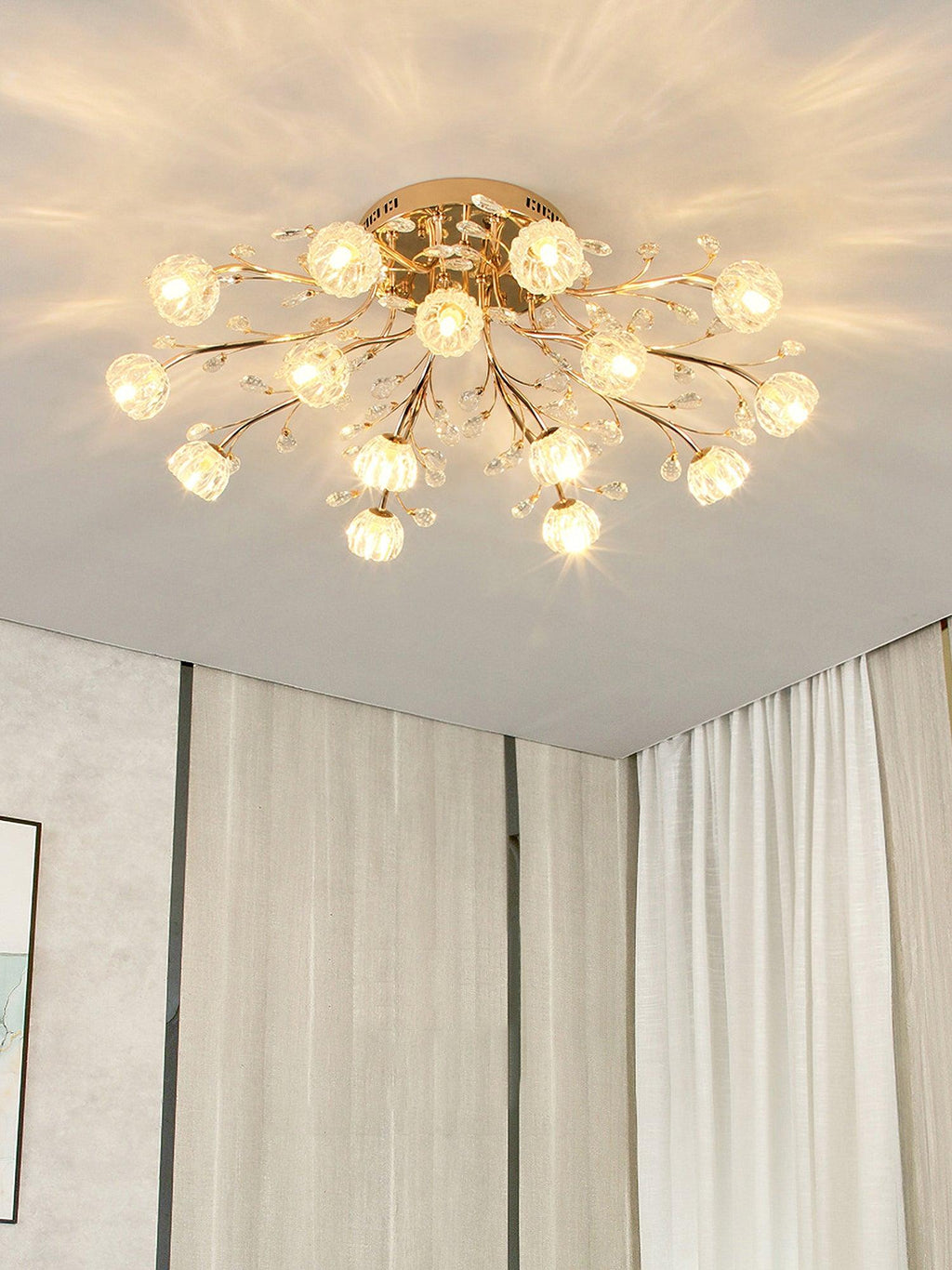 Aballs Postmodern Luxury Flower Crystal Ceiling Light