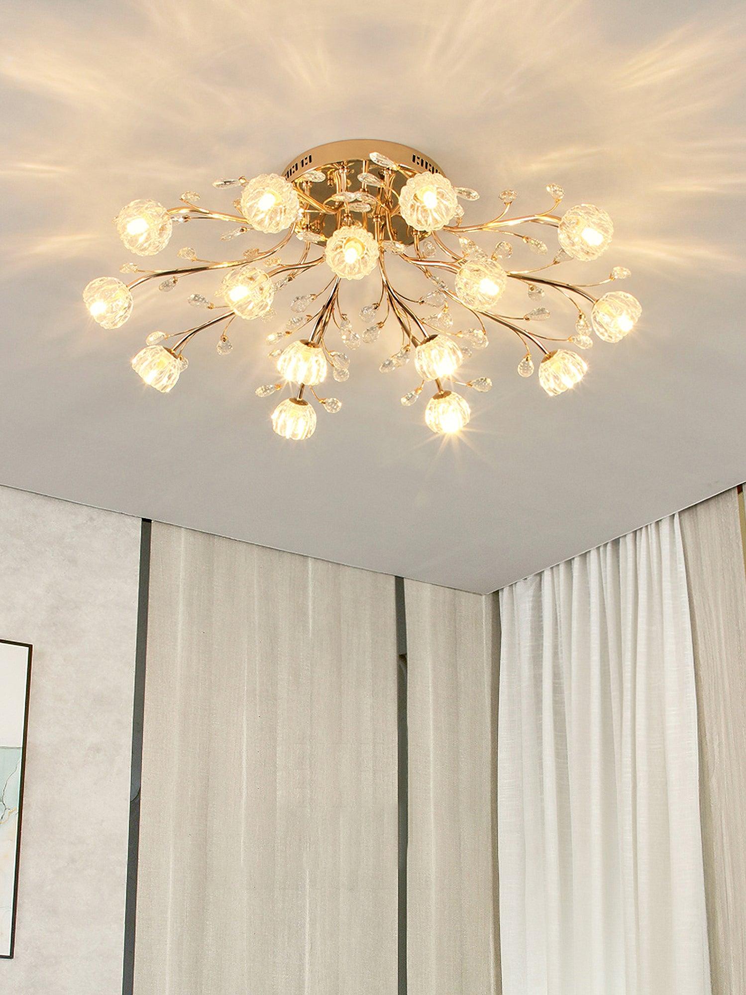 Aballs Postmodern Luxury Flower Crystal Ceiling Light