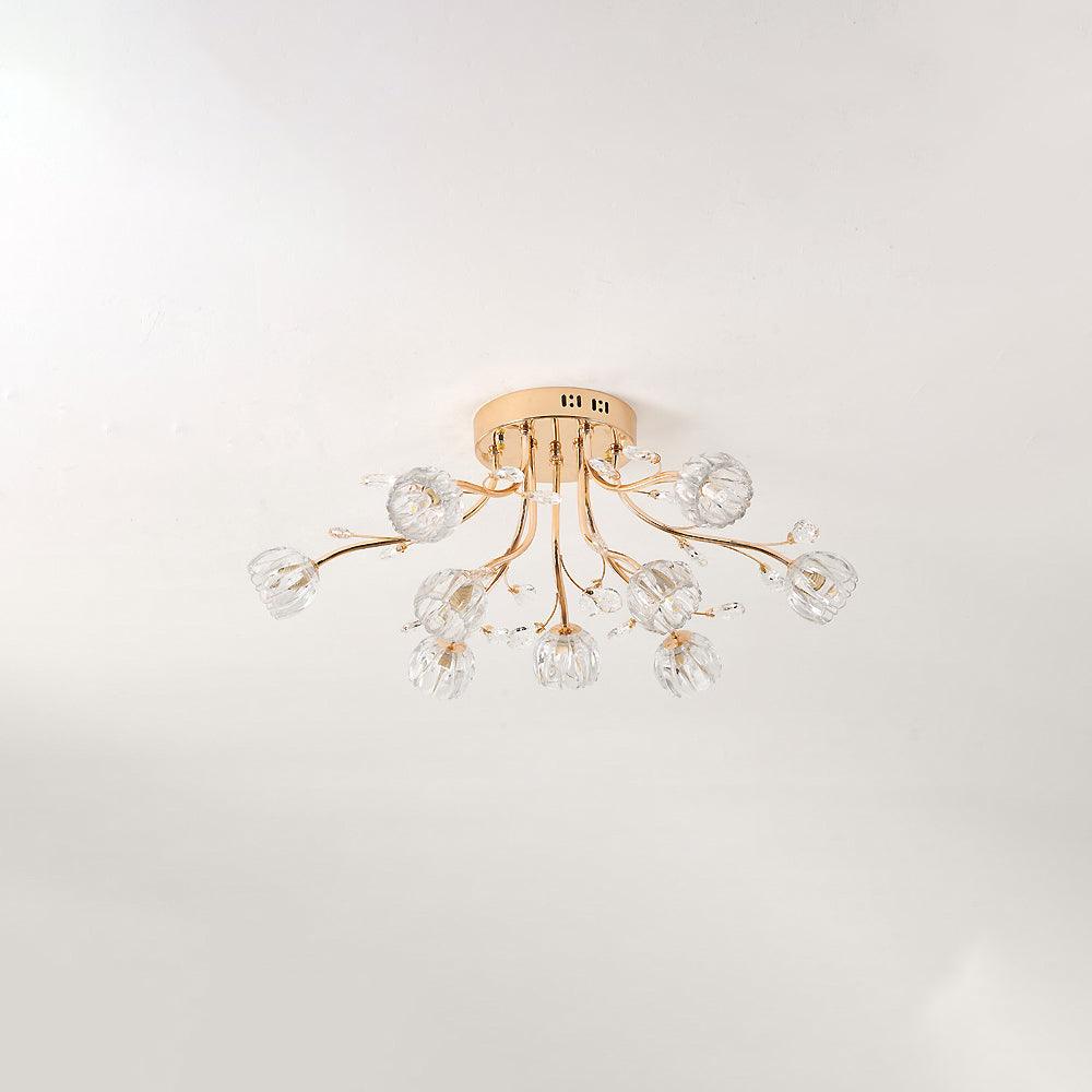 Aballs Postmodern Luxury Flower Crystal Ceiling Light