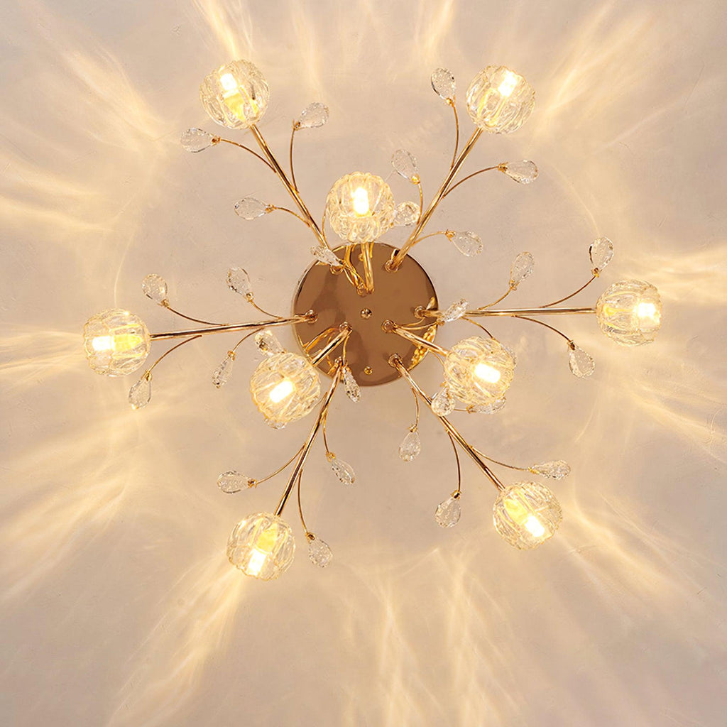 Aballs Postmodern Luxury Flower Crystal Ceiling Light
