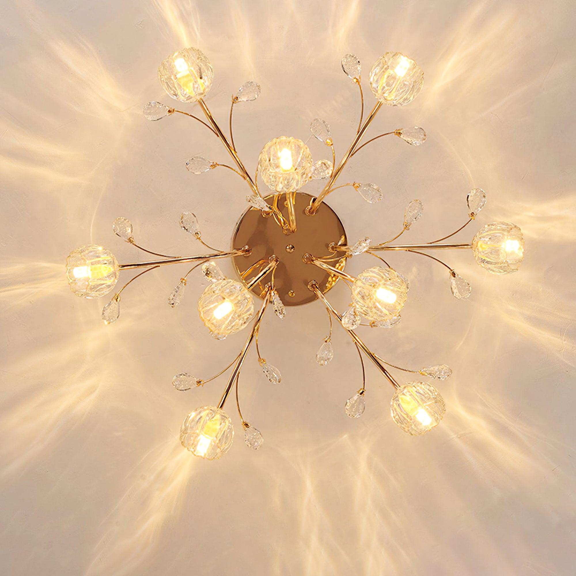 Aballs Postmodern Luxury Flower Crystal Ceiling Light