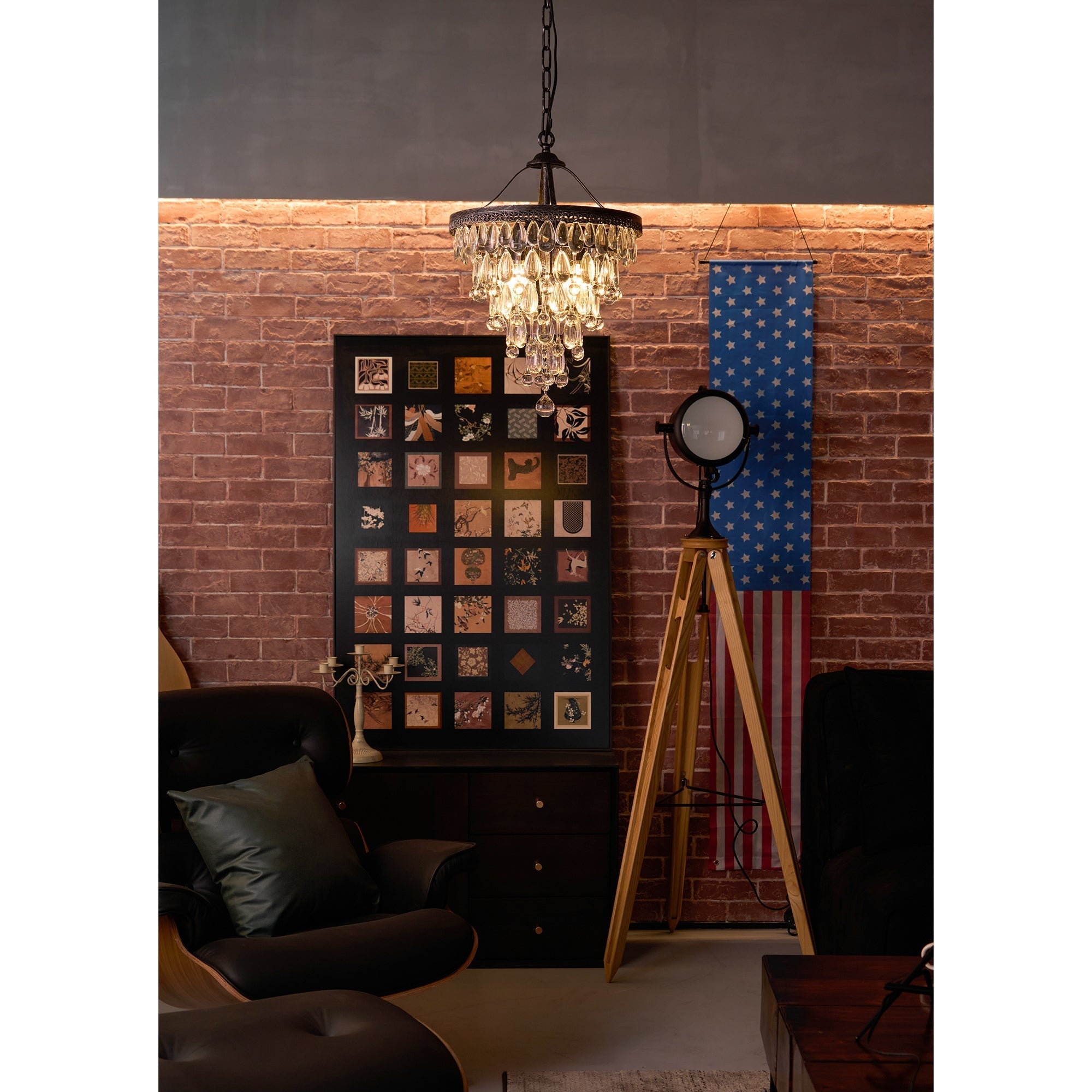 Blink Unique Inverted Pyramid Crystal Chandelier