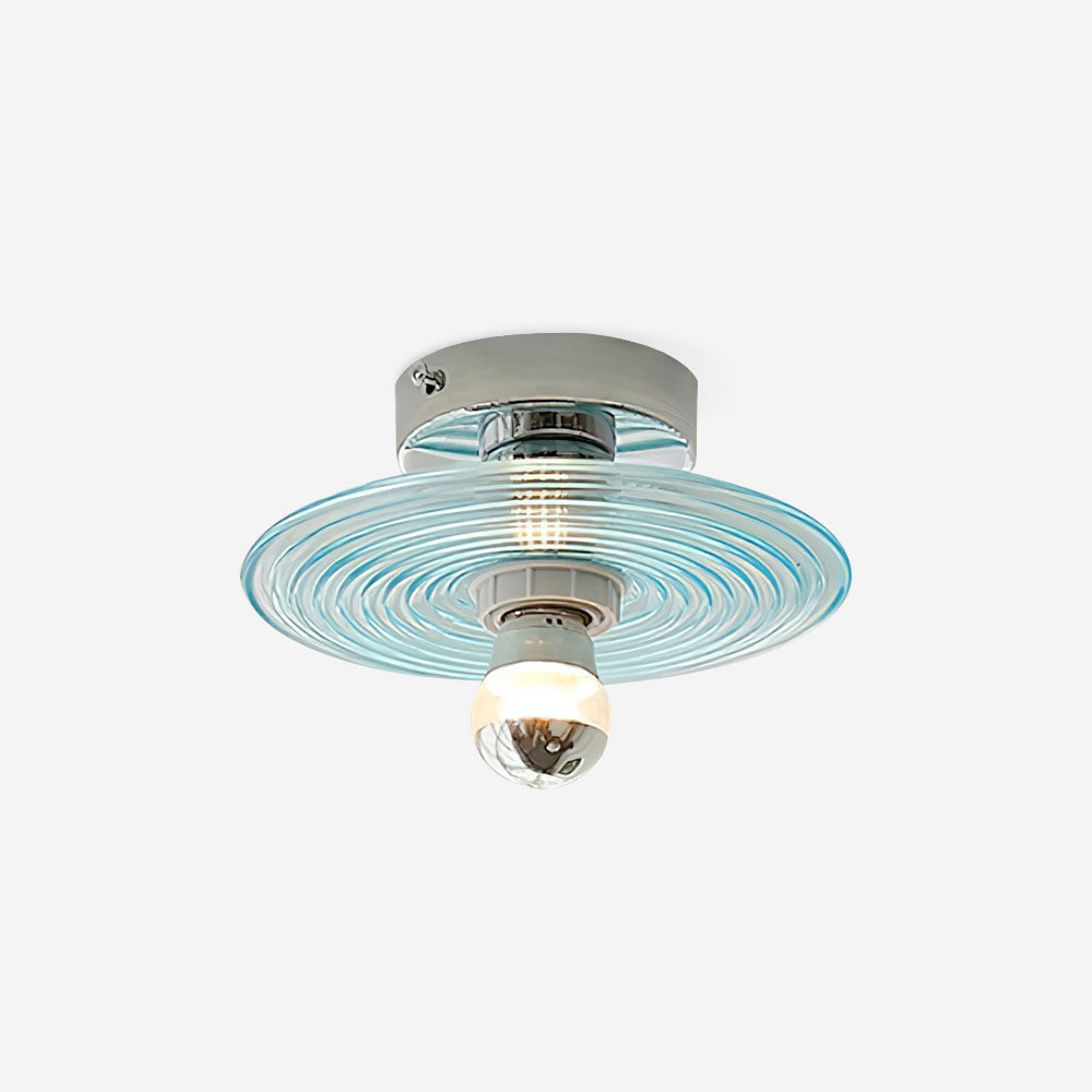 Curios Ceiling Light Spiral Glass Chrome Base