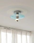 Curios Ceiling Light Ripple Glass Chrome Modern