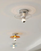 Curios Ceiling Light Ripple Glass Chrome Modern