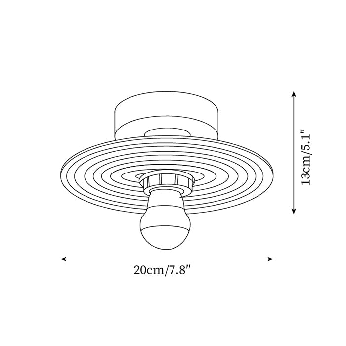Curios Ceiling Light Ripple Glass Chrome Modern