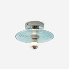 Curios Ceiling Light Ripple Glass Chrome Modern