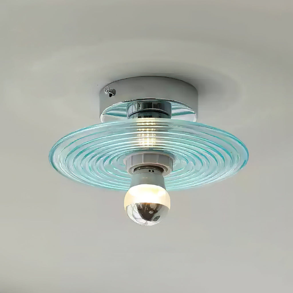 Curios Ceiling Light Spiral Glass Chrome Base