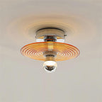 Curios Ceiling Light Spiral Glass Chrome Base