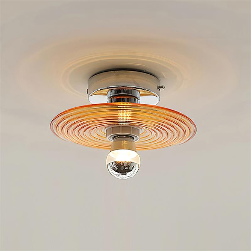 Curios Ceiling Light Ripple Glass Chrome Modern