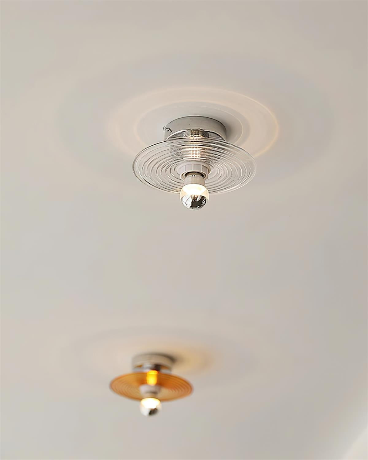 Curios Ceiling Light Ripple Glass Chrome Modern
