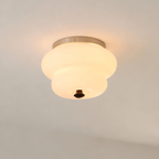 Curvaceous Modern Glass & Wood Ceiling Light