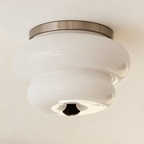 Curvaceous Modern Glass & Wood Ceiling Light