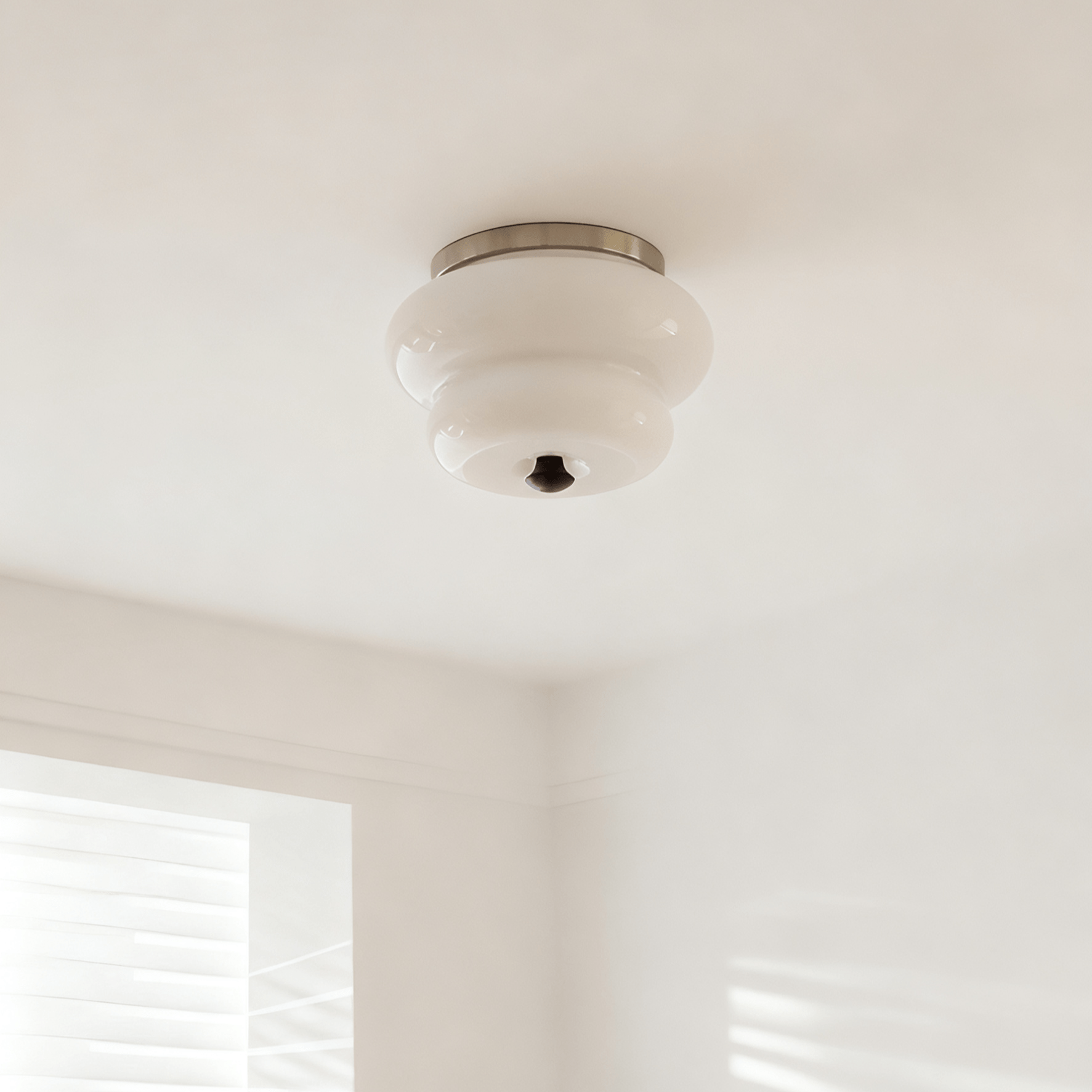 Curvaceous Modern Glass & Wood Ceiling Light