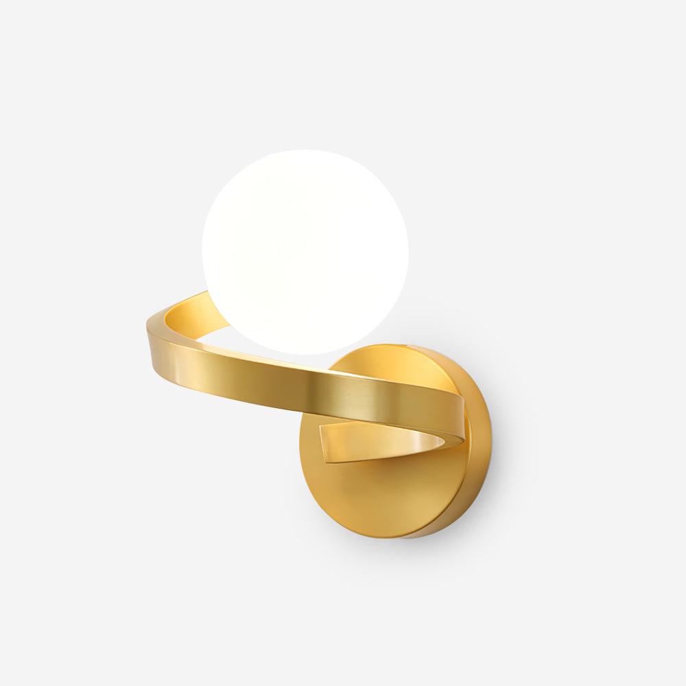 Curved Wall Lamp Brass Spiral