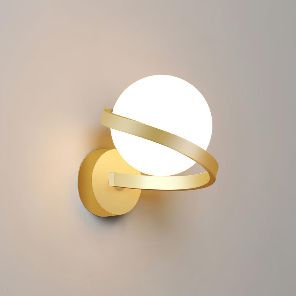 Curved Wall Lamp Brass Spiral