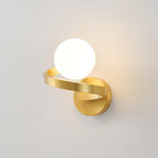Curved Wall Lamp Brass Spiral