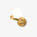 Abner Curved Modern Minimalist Brass Glass Wall Lamp