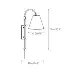 Elan Modern Minimalist Plug-In Brass Fabric Sconce Wall Lamp