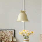 Cute Bells Pendant Lamp Glass Bow Dainty