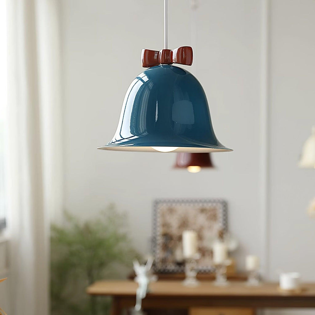 Cute Bells Pendant Lamp Glass Bow Dainty