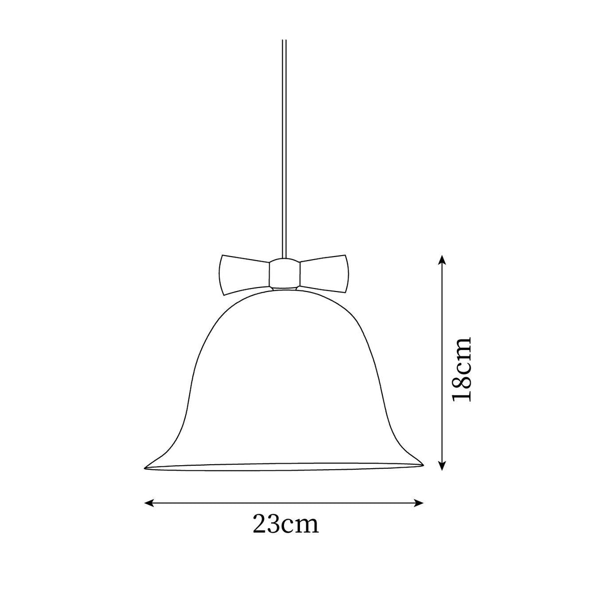 Cute Bells Pendant Lamp Glass Bow Dainty