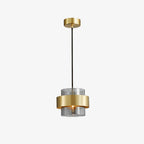 Solara Pendant Lamp Brass Cylinder Glass Contemporary