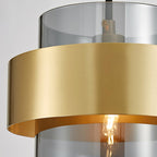 Solara Pendant Lamp Brass Cylinder Glass Contemporary
