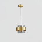 Solara Pendant Lamp Brass Cylinder Glass Contemporary