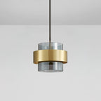 Solara Pendant Lamp Brass Cylinder Glass Contemporary