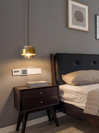 Solara Pendant Lamp Brass Cylinder Glass Contemporary