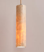 Cylindrical Minimalist Travertine Pendant Light