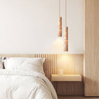 Cylindrical Minimalist Travertine Pendant Light