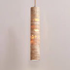 Cylindrical Minimalist Travertine Pendant Light
