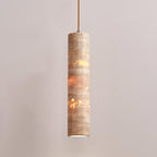 Cylindrical Minimalist Travertine Pendant Light