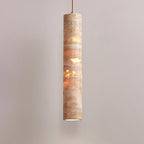 Cylindrical Minimalist Travertine Pendant Light