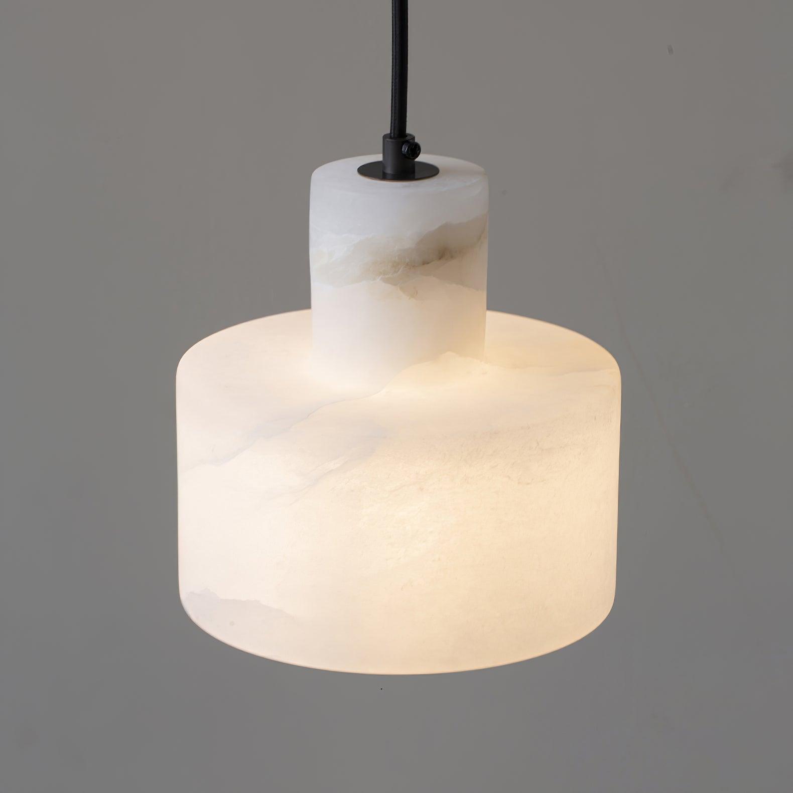Alabaster  Pendant Lgiht Dual Cylindrical