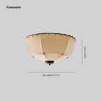 Ceiling Light Handcrafted Shade Wood and Fabric Rustic Fixture